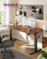 VASAGLE Electric Standing Desk with Memory Settings – Rustic Brown – 63"W x 27.6"D x