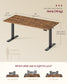 VASAGLE Electric Standing Desk with Memory Settings – Rustic Brown – 63"W x 27.6"D x