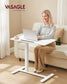 VASAGLE Overbed Table with Wheels, Mobile Standing Computer Desk, 31.5 X 17.7 Inches Tabletop – Cloud White