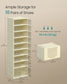 SONGMICS Foldble Shoe Storage Organizer for Closet, Stackable Sneaker Cabinet with Magnetic Door