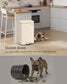 SONGMICS 13 Gallon White Step Trash Can with Hinged Lid – Sand Beige