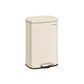 SONGMICS 13 Gallon White Step Trash Can with Hinged Lid – Sand Beige