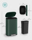SONGMICS 13 Gallon White Step Trash Can with Hinged Lid – Retro Green