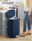 SONGMICS 13 Gallon White Step Trash Can with Hinged Lid – Midnight Blue
