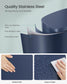 SONGMICS 13 Gallon White Step Trash Can with Hinged Lid – Midnight Blue