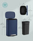 SONGMICS 13 Gallon White Step Trash Can with Hinged Lid – Midnight Blue