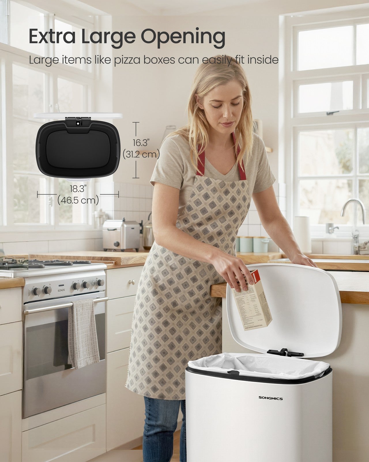 SONGMICS Soft Close Stainless Steel Trash Can | ULTB075WZ01