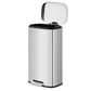 SONGMICS Stainless Steel Step Trash Can with Lid for Kitchen Use – Silver
