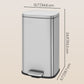 SONGMICS Stainless Steel Step Trash Can with Lid for Kitchen Use – Silver
