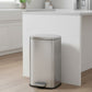 SONGMICS Stainless Steel Step Trash Can with Lid for Kitchen Use – Silver