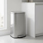SONGMICS Stainless Steel Step Trash Can with Lid for Kitchen Use – Silver