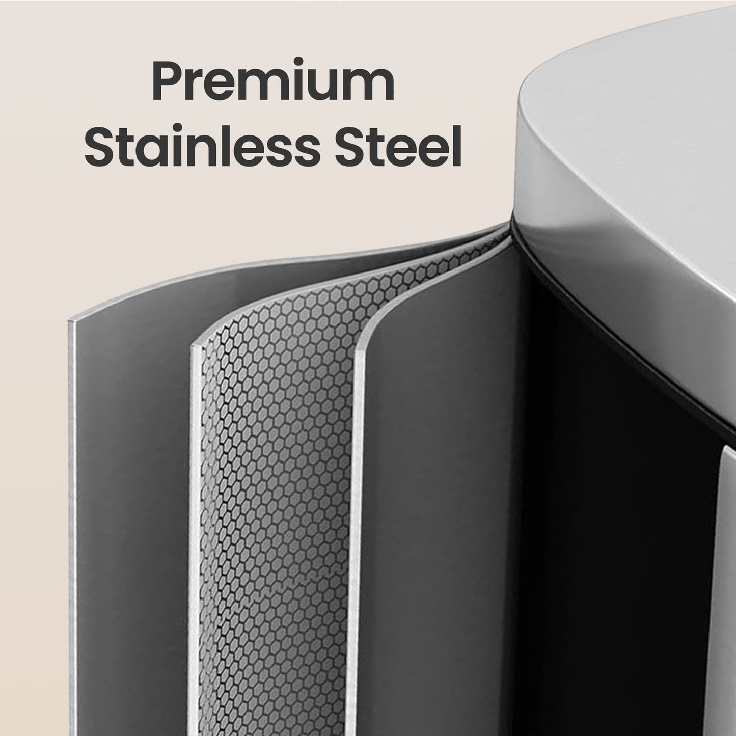 SONGMICS Stainless Steel Step Trash Can with Lid for Kitchen Use – Silver