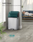 SONGMICS Stainless Steel Dual Pedal Trash Can for Kitchen Recycling – Metallic Silver