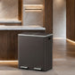 SONGMICS Dual Compartment Kitchen Trash Can with Airtight Hinged Lids – Brown