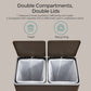 SONGMICS Dual Compartment Kitchen Trash Can with Airtight Hinged Lids – Brown