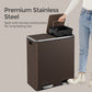 SONGMICS Dual Compartment Kitchen Trash Can with Airtight Hinged Lids – Brown