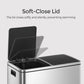 SONGMICS Dual Compartment Kitchen Trash Can with Airtight Hinged Lids – Silver, Black