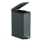 SONGMICS 13-Gallon (50 L) Garbage Can for Narrow Spaces with Soft-Close Lid – Charcoal Gray