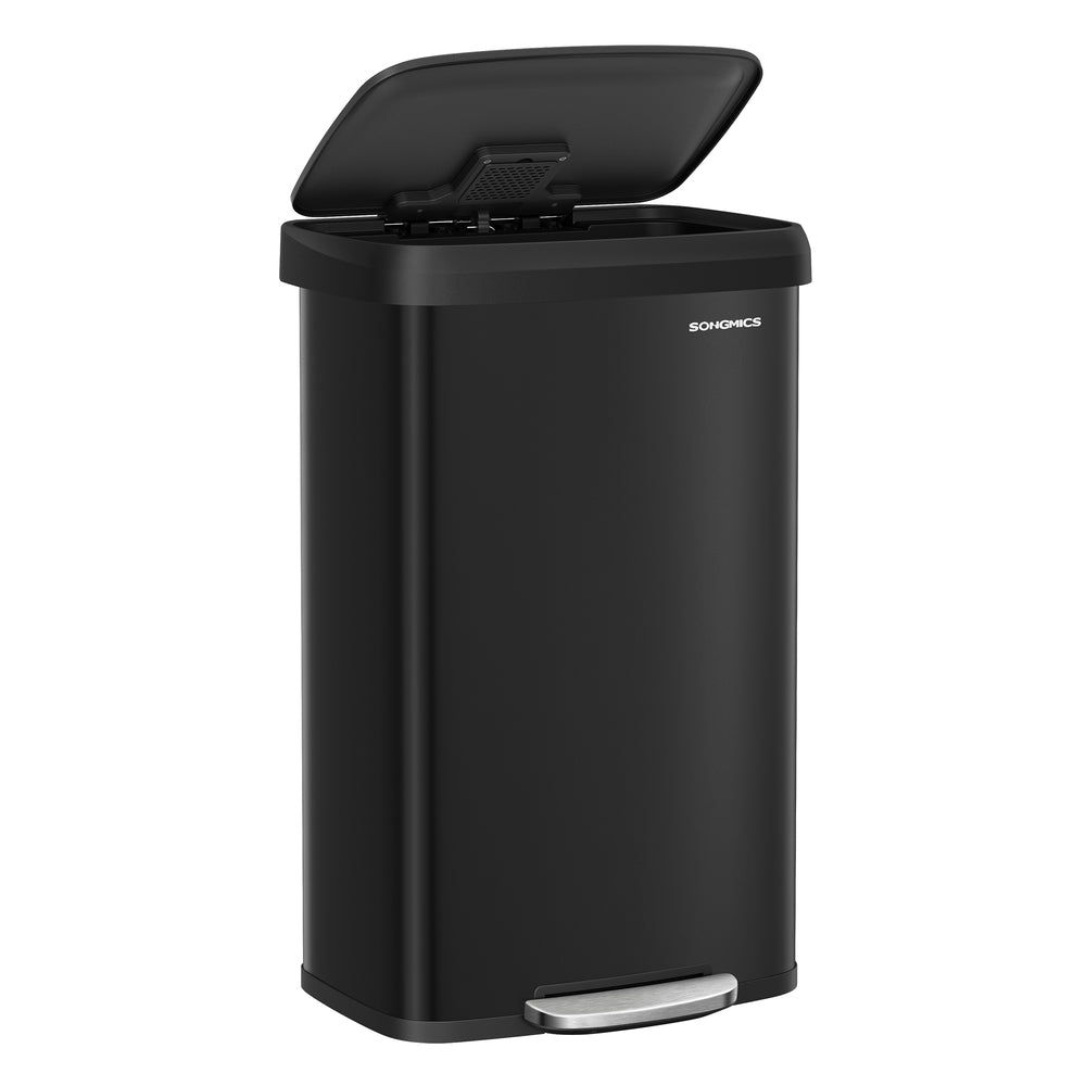 SONGMICS 21-Gallon Stainless Steel Pedal Trash Can with Soft-Close Lid – Black