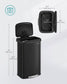 SONGMICS 21-Gallon Stainless Steel Pedal Trash Can with Soft-Close Lid – Black