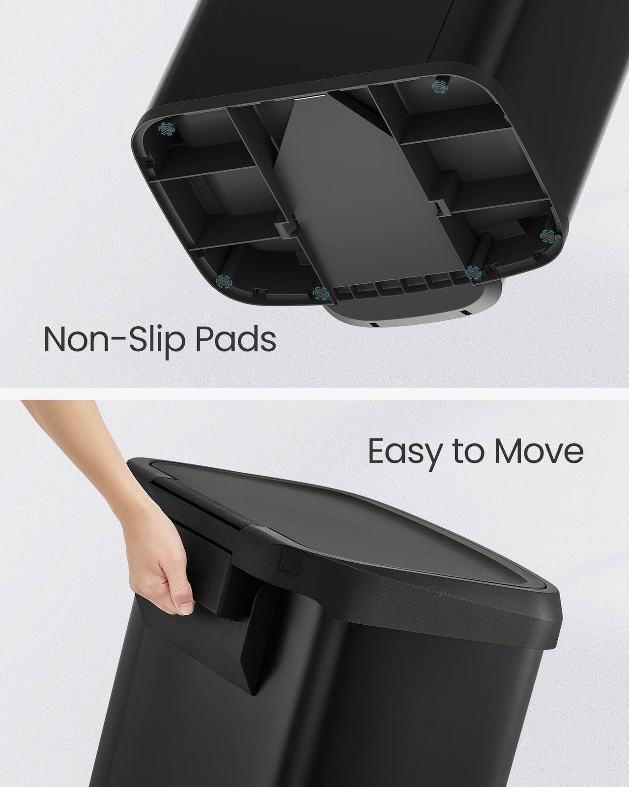SONGMICS 21-Gallon Stainless Steel Pedal Trash Can with Soft-Close Lid – Black
