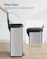 SONGMICS 21 Gallon (80 L) Stainless Steel Garbage Can – Silver, Black