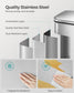 SONGMICS 10.5 Gallon Kitchen Trash Can with Lid – Silver
