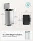 SONGMICS 10.5 Gallon Kitchen Trash Can with Lid – Silver