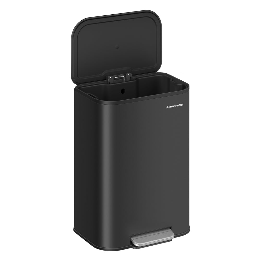 SONGMICS 13-Gallon (50 L) Trash Can Can with Lid – Ink Black