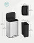 SONGMICS 13-Gallon (50 L) Trash Can Can with Lid – Metallic Silver