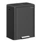 SONGMICS Dual Trash Can, 16 Gallon (2 X 8 Gal), Ink Black, Stainless Steel, Step Pedal, Soft-Close