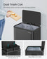 SONGMICS Dual Trash Can, 16 Gallon (2 X 8 Gal), Ink Black, Stainless Steel, Step Pedal, Soft-Close