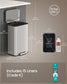 SONGMICS 50 L Stainless Steel Garbage Can with Lid and Removable Inner Bucket Metallic Silver