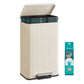 SONGMICS 50 L Stainless Steel Garbage Can with Lid and Removable Inner Bucket Cream White