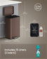 SONGMICS 50 L Stainless Steel Garbage Can with Lid and Removable Inner Bucket Brown