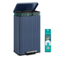 SONGMICS 50 L Stainless Steel Garbage Can with Lid and Removable Inner Bucket Midnight Blue
