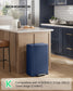 SONGMICS 50 L Stainless Steel Garbage Can with Lid and Removable Inner Bucket Midnight Blue