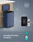 SONGMICS 50 L Stainless Steel Garbage Can with Lid and Removable Inner Bucket Midnight Blue