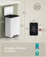 SONGMICS 50 L Stainless Steel Garbage Can with Lid and Removable Inner Bucket Cloud White