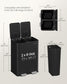 SONGMICS 2×30L Dual Compartment Trash Can, Soft-Close, Pedal, Removable Buckets, Stainless Steel – Ink Black