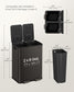 SONGMICS 2×8 Gal (2×30L) Dual Trash Can, Soft-Close, Pedal, Stainless Steel, Gray – Slate Gray