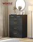 VASAGLE Custos Dresser, 6-Drawer Chest, 15.8 X 23.7 X 34.8 Inches, Ink Black