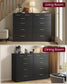 VASAGLE Custos Dresser, 6-Drawer Chest, 15.8 X 23.7 X 34.8 Inches, Ink Black