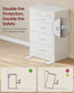 VASAGLE Custos Dresser, 6-Drawer Chest, 15.8 X 23.7 X 34.8 Inches, Cloud White