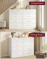 VASAGLE Custos Dresser, 6-Drawer Chest, 15.8 X 23.7 X 34.8 Inches, Cloud White