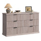 VASAGLE Maxe 6-Drawer Double Dresser – Washed Gray