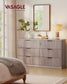 VASAGLE Maxe 6-Drawer Double Dresser – Washed Gray