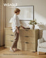 VASAGLE Maxe 6-Drawer Double Dresser – Oak Beige