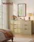 VASAGLE Maxe 6-Drawer Double Dresser – Oak Beige