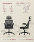 VASAGLE Ergonomic Mesh Office Chair with Adjustable Lumbar Support and Headrest, Ink Black